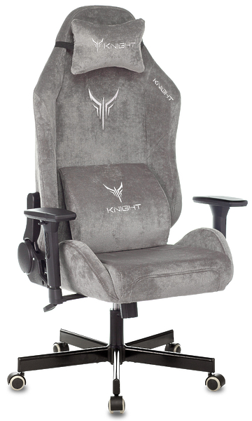 Кресло Knight N1 GREY (Game chair Knight N1 Fabric grey Light-19 headrest cross metal) артикул 263338Si-1
