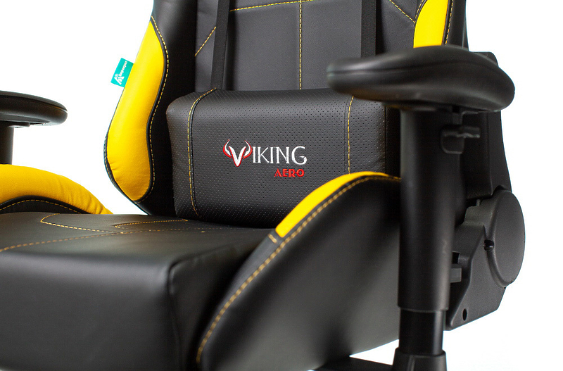 Кресло Zombie VIKING 5 AERO YELLOW (Game chair VIKING 5 AERO black/yellow eco.leather headrest cross plastic) артикул 263439Si-1 фото 16