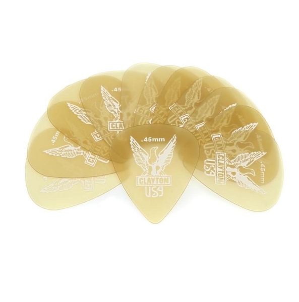 Медиаторы CLAYTON US45/12 - 0.45 mm ULTEM gold стандартные 12 шт артикул 290765Si-1