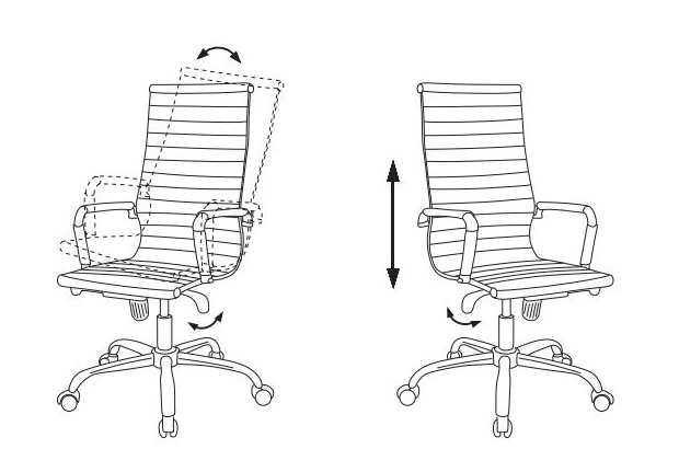 Кресло Бюрократ CH-883MB/BLACK (Office chair CH-883MB black eco.leather cross metal хром) артикул 263410Si-1 фото 6