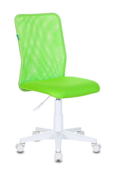 Кресло Бюрократ KD-9/WH/TW-18 (Children chair KD-9 l-green TW-03А TW-18 mesh/fabric cross plastic plastik белый) артикул 263434Si-1