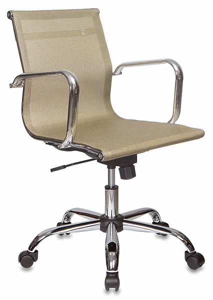 Кресло Бюрократ CH-993-LOW/GOLD (Office chair CH-993-Low gold gauze low back cross metal хром) артикул 263487Si-1