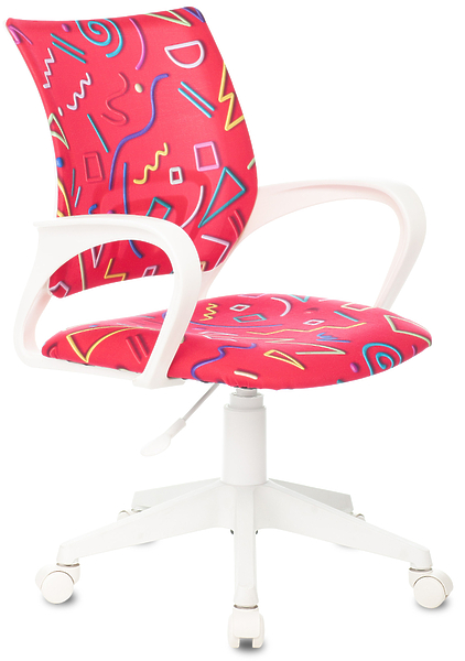 Кресло Бюрократ KD-W4/STICK-PINK (Children chair KD-W4 crimson Sticks 05 cross plastic белый plastik белый) артикул 263277Si-1