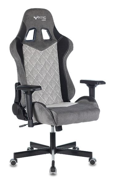 Кресло Zombie VIKING 7 KNIGHT GR (Game chair VIKING 7 KNIGHT Fabric grey Loft rombus textile/eco.leather headrest cross metal) артикул 263379Si-1 фото 13
