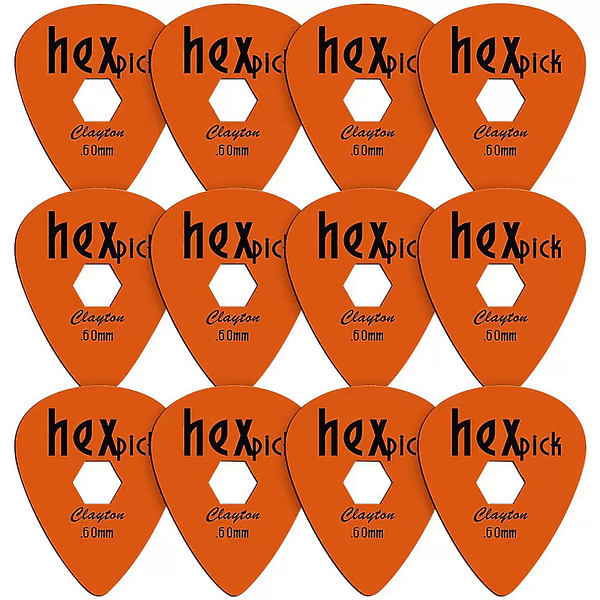 Медиаторы CLAYTON HX60/12 - 0.60 mm HEXpick стандартные 12 шт артикул 290738Si-1
