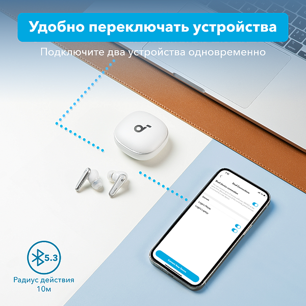 Наушники Soundcore Liberty 4 A3953 Blue артикул 285025Si-1 фото 9