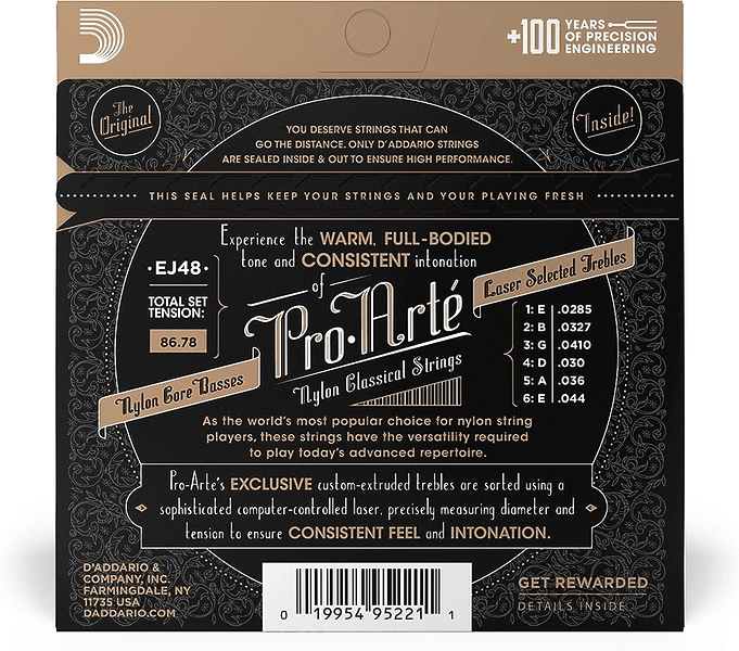 Струны D'Addario EJ48 80/20 BRONZE PRO-ARTE NYLON HARD TENSION артикул 274052Si-1 фото 4