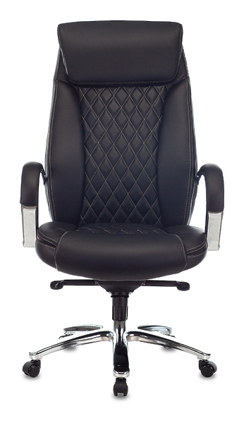 Кресло Бюрократ T-9924SL/BLACK (Office chair T-9924SL black leather cross metal хром) артикул 263502Si-1 фото 3