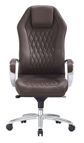 Кресло Бюрократ AURA/BROWN (Office chair _Aura brown leather cross aluminum) артикул 263465Si-1 фото 3