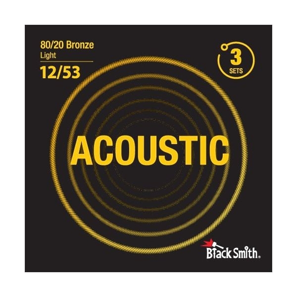 Струны для акустической гитары BlackSmith 80/20 Bronze Light 12/53 (3 компл.) артикул 307576Si-1