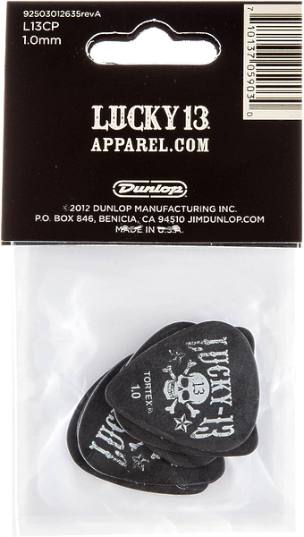Медиаторы Dunlop L13CP100 Lucky 13 (6 шт) артикул 319519Si-1 фото 3