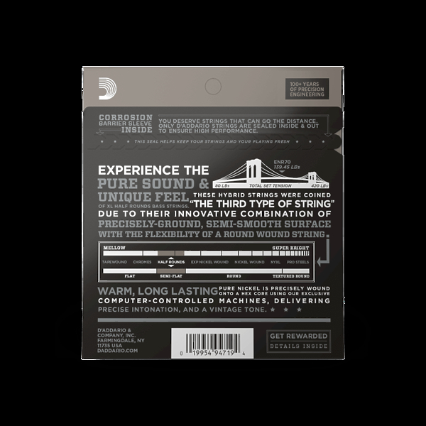 Струны для бас-гитары D'Addario ENR70 артикул 326420Si-1 фото 3