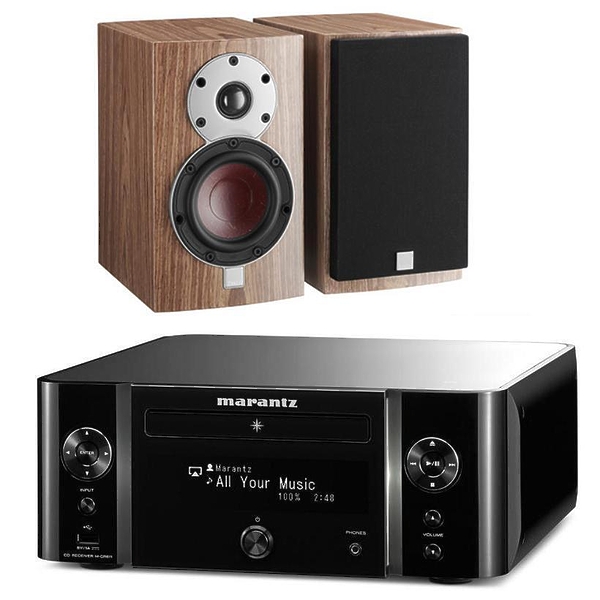 Стереокомплект Marantz M-CR611 black +  Dali Menuet Walnut артикул 135102Si-1