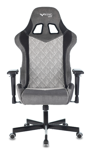 Кресло Zombie VIKING 7 KNIGHT GR (Game chair VIKING 7 KNIGHT Fabric grey Loft rombus textile/eco.leather headrest cross metal) артикул 263379Si-1 фото 14