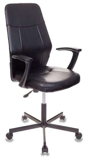Кресло Бюрократ CH-605/BLACK (Office chair CH-605 black eco.leather cross metal черный) артикул 263420Si-1