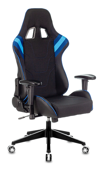 Кресло Zombie VIKING 4 AERO BLUE (Game chair VIKING 4 AERO black/blue textile/eco.leather headrest cross plastic) артикул 263280Si-1 фото 5
