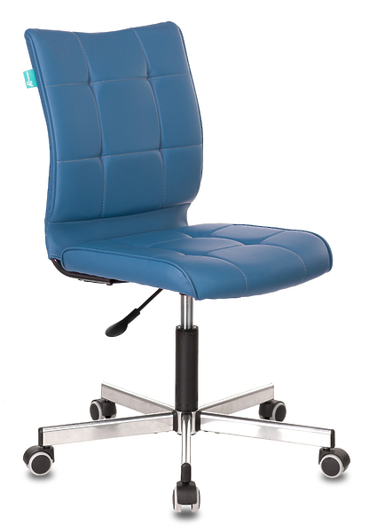Кресло Бюрократ CH-330M/OR-03 (Office chair CH-330M blue Orion-03 eco.leather cross metal хром) артикул 263423Si-1