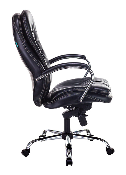 Кресло Бюрократ T-9950/BLACK-PU (Office chair T-9950 black eco.leather cross metal хром) артикул 263425Si-1 фото 4