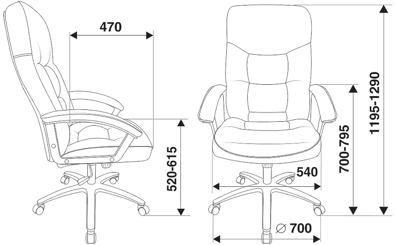 Кресло Бюрократ T-9908AXSN-AB (Office chair T-9908AXSN-AB black leather cross metal хром) артикул 263403Si-1 фото 7