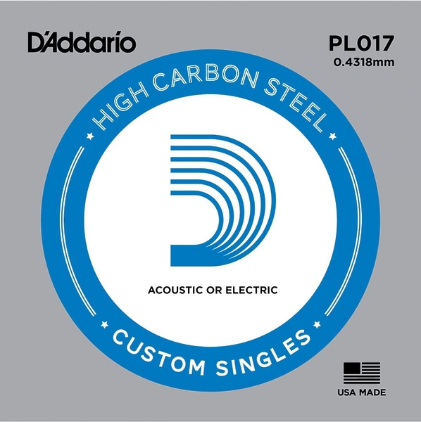 Струна D'Addario PL017 SINGLE PLAIN STEEL 017 артикул 274171Si-1