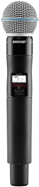 Ручной передатчик Shure QLXD2/B58 G51 серии QLXD с капсюлем микрофона BETA58, частотный диапазон 470-534 MHz артикул 188031Si-1