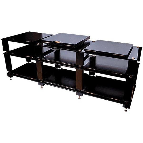 Стойка под аппаратуру VOXmodule MC-03 (модуль А, shelf black oak, Tinted black glass, legs black moire, plugs gold) артикул 239372Si-1