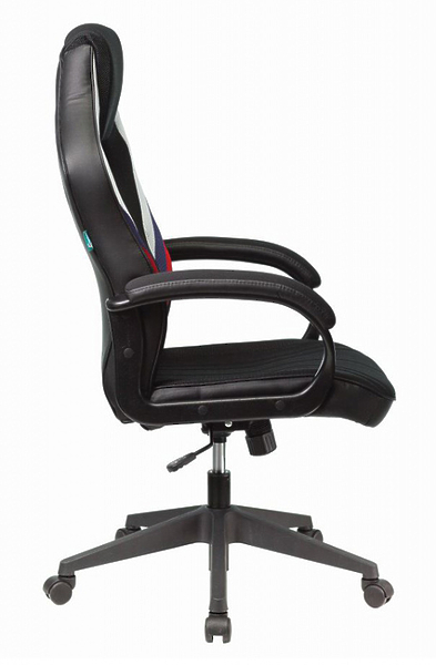 Кресло Zombie VIKING 3 AERO RUS (Game chair VIKING 3 AERO white/blue/red seatblack textile/eco.leather cross plastic) артикул 263451Si-1 фото 4