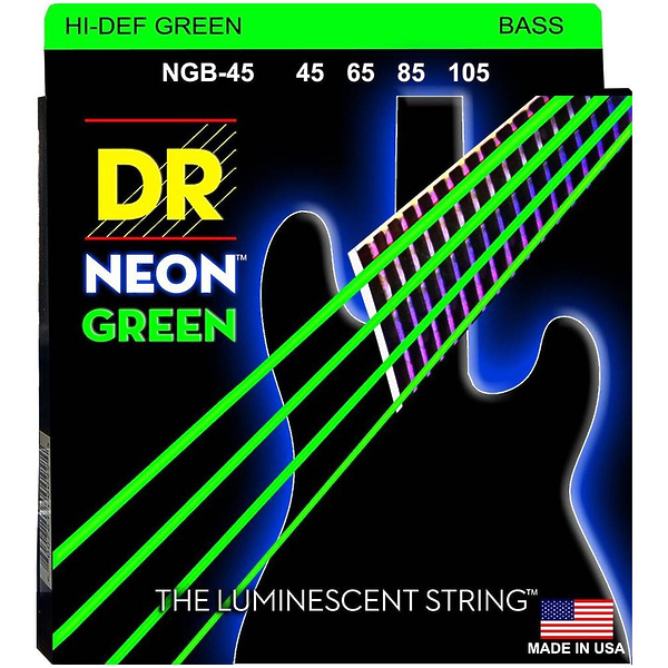 Струны для бас-гитары DR NGB-45 Hi-Def NEON 45-105 Medium артикул 291120Si-1