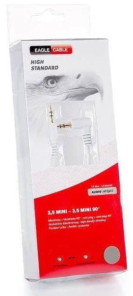 Аудио кабель Eagle Cable HIGH STANDARD Mini (m) - Mini 90° (m) wh. 0,8 m, 20071308 артикул 250187Si-1 фото 3