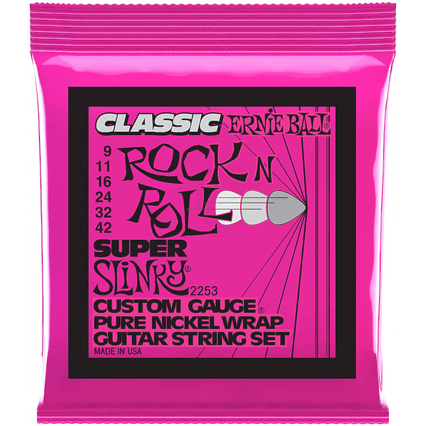 Струны для гитары Ernie Ball 2253 Classic Pure Nickel Super Slinky 9-42 артикул 280588Si-1