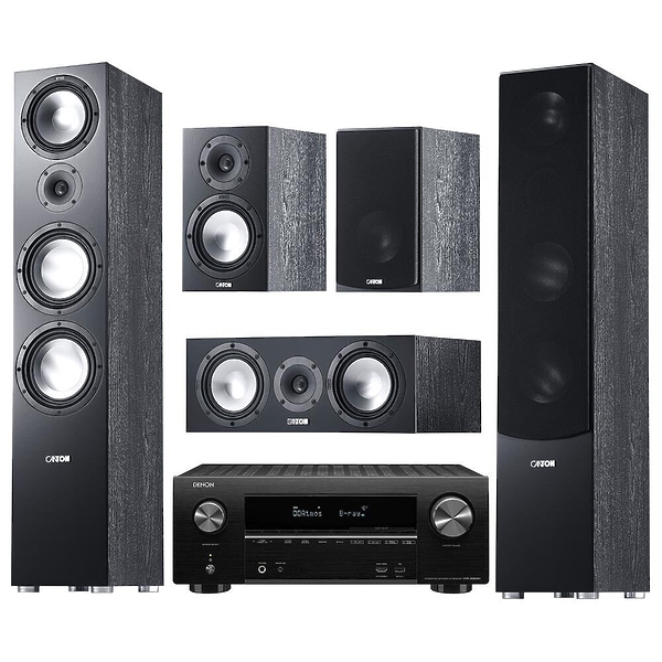 Комплект домашнего кинотеатра Canton GLE Set 5.0 (490.2+456.2+426.2) black + Denon AVR-X2600H black артикул 228164Si-1