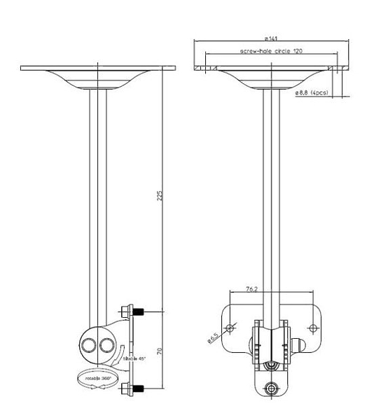 Аксессуар Genelec GENELEC 8000-435W Ceiling mount short, white артикул 124685Si-1 фото 3