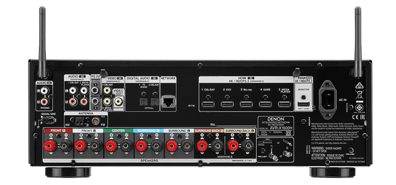 AV ресивер Denon AVR-X1600H black артикул 196143Si-1 фото 6