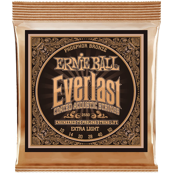 Струны для акустической гитары Ernie Ball 2550 Everlast Phosphor Bronze Extra Light 10-14-20w-28-40-50 артикул 291598Si-1