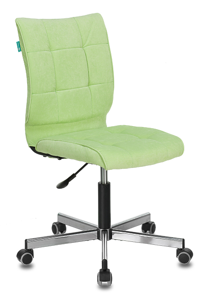 Кресло Бюрократ CH-330M/VELV81 (Office chair CH-330M light l-green Velvet 81 cross metal хром) артикул 263215Si-1