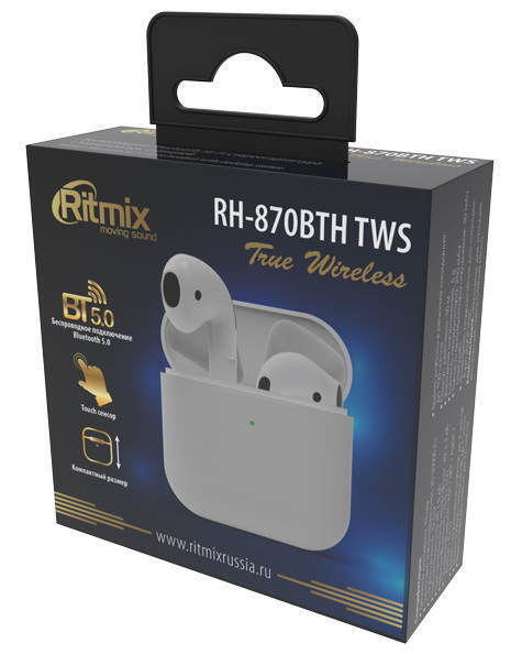 Наушники Ritmix RH-870BTH TWS white артикул 242225Si-1 фото 3
