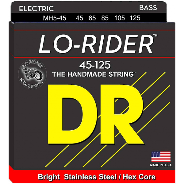 Струны для бас-гитары DR MH-45 Lo-Rider 45-105 Medium артикул 291114Si-1