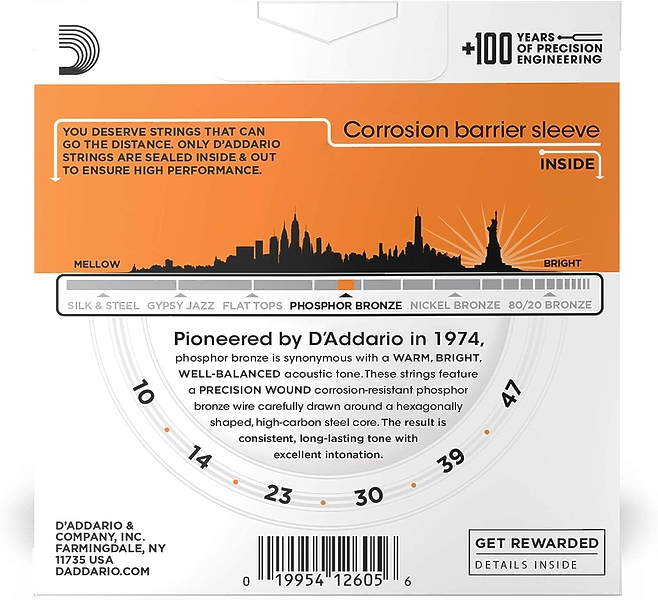 Струны для акустической гитары D'Addario EJ15-3D (3 компл.) артикул 308083Si-1 фото 3
