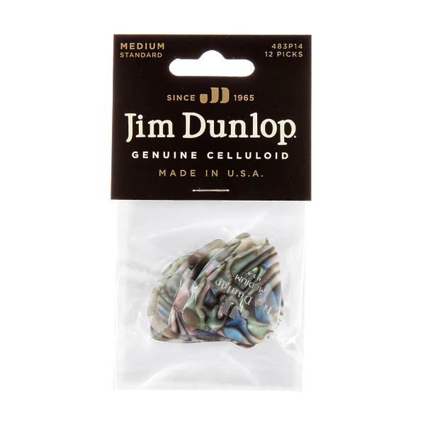 Медиаторы Dunlop 483P14MD Celluloid Abalone Medium (12 шт) артикул 312920Si-1