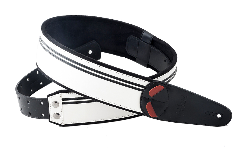 Ремень для гитары RightOn Straps Mojo Race B&W артикул 331617Si-1
