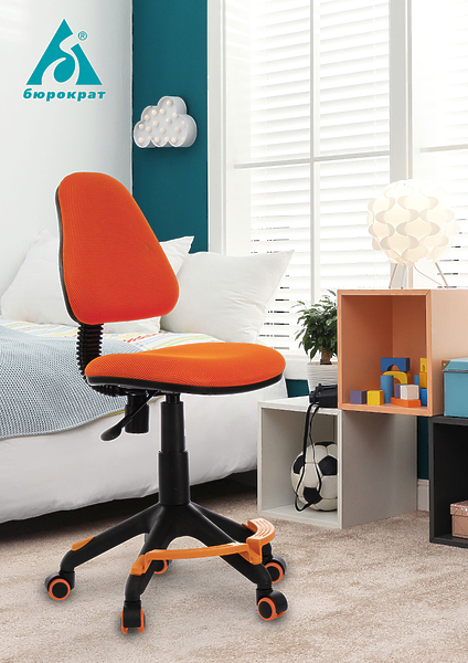 Кресло Бюрократ KD-4-F/TW-55 (Children chair KD-4-F blue TW-55 cross plastic footrest) артикул 263449Si-1 фото 5