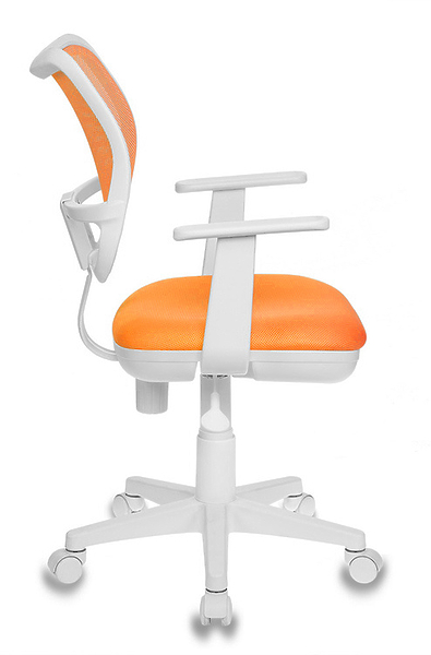 Кресло Бюрократ CH-W797/OR/TW-96-1 (Children chair Ch-W797 orange seatorange TW-96-1 mesh/fabric cross plastic plastik белый) артикул 263207Si-1 фото 3