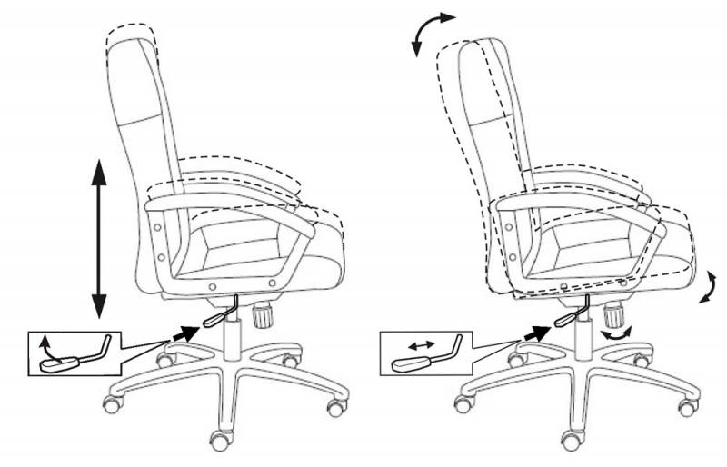 Кресло Бюрократ T-9908AXSN-AB (Office chair T-9908AXSN-AB black leather cross metal хром) артикул 263403Si-1 фото 6