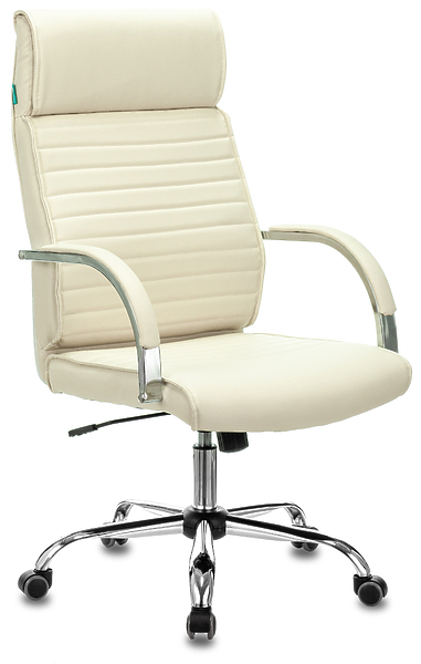 Кресло Бюрократ T-8010N/SL/IVORY (Office chair T-8010N ivory OR-10 eco.leather cross metal хром) артикул 263460Si-1