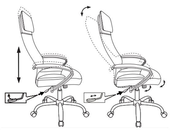 Кресло Бюрократ CH-608SL/BLACK (Office chair CH-608SL black TW-01 TW-11 eco.leather/gauze headrest cross metal хром) артикул 263193Si-1 фото 8