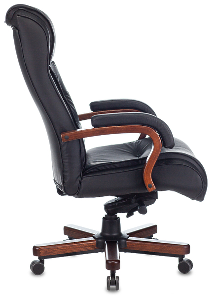 Кресло Бюрократ T-9926WALNUT/BLACK (Office chair T-9926WALNUT black leather cross metal/wood) артикул 263286Si-1 фото 4