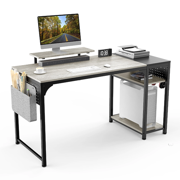 Стол письменный (для компьютера) EUREKA ZX-SS140B-OGB Oak Grey артикул 267008Si-1