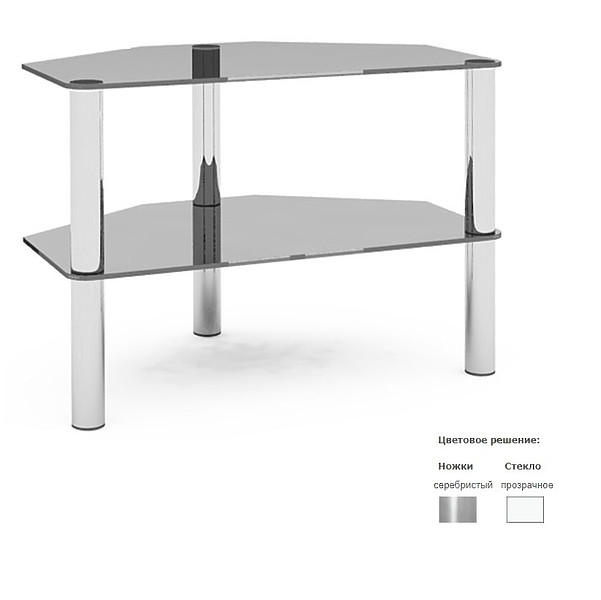 Подставка MD TV01 Flatform (серебро/прозрачное стекло) артикул 246547Si-1