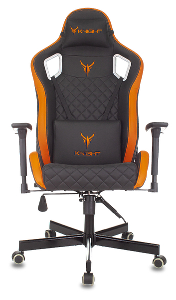 Кресло Knight OUTRIDER BO (Game chair Knight Outrider black/orange rombus eco.leather headrest cross metal) артикул 263358Si-1 фото 13