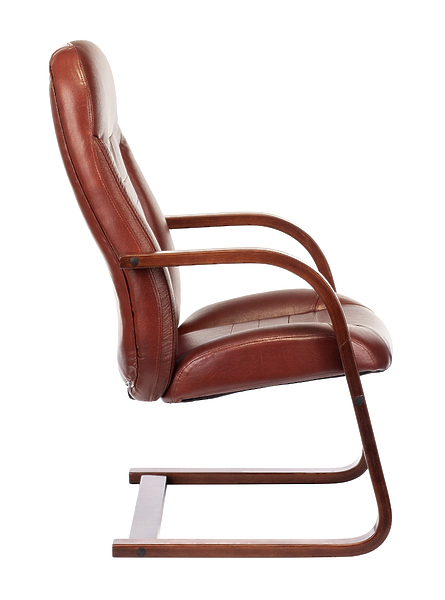 Кресло Бюрократ T-9923WALNUT-AV/CH (Office chair T-9923WALNUT-AV light brown Leather Eichel leather runners wood) артикул 263472Si-1 фото 4